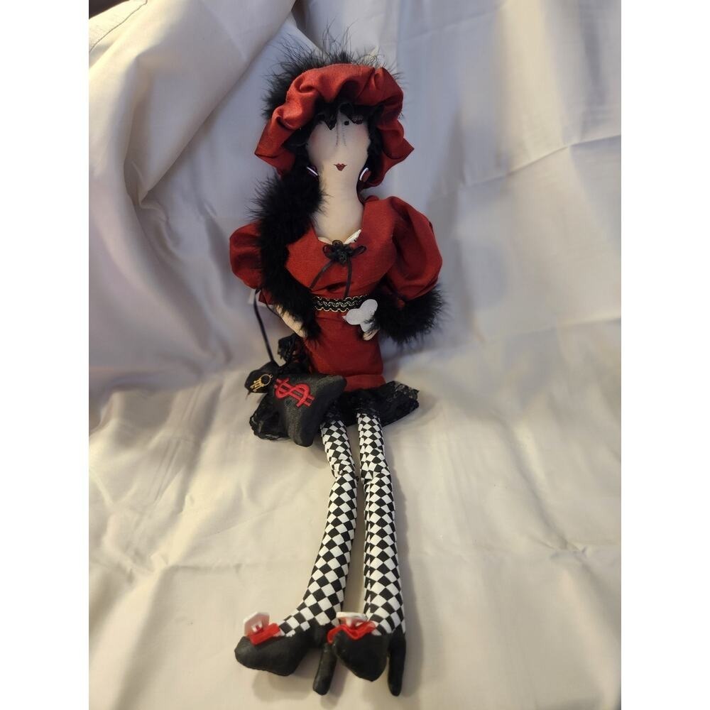 Carmen Manago Lucky Lou Gambler doll poker chips purse $ dice die keys NWT